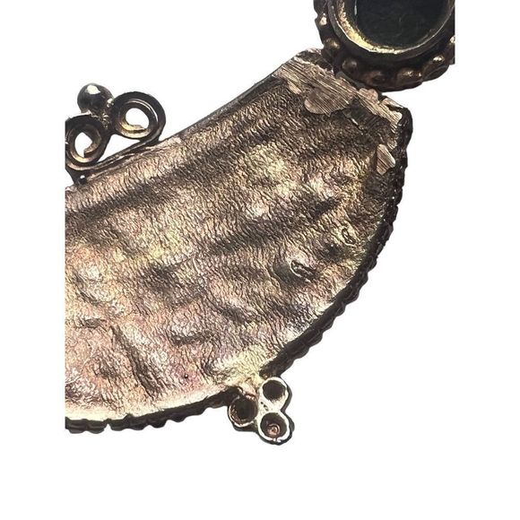 Authentic Vintage Red Coral Beads Necklace Gold Tone Pendant Statament Jewelry - Picture 8 of 14